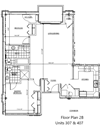 Two Bedroom, Two Bath 2D